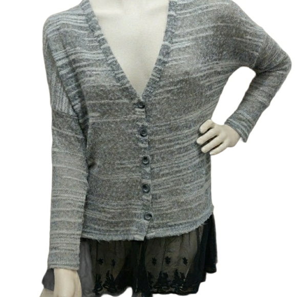 A'REVE ANTHRO BOHO LACE CARTIGAN SZ SMALL - Picture 1 of 7